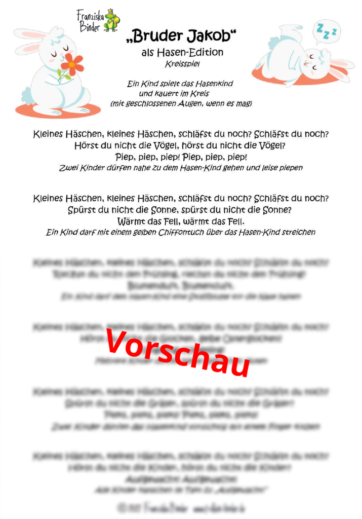 hey kleiner fratz auf dem kinderrad text Bruder Jakob als Hasen-Edition"