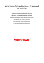 "Viele kleine Schneeflocken – Fingerspiel" - Text und Spielanregungen Download