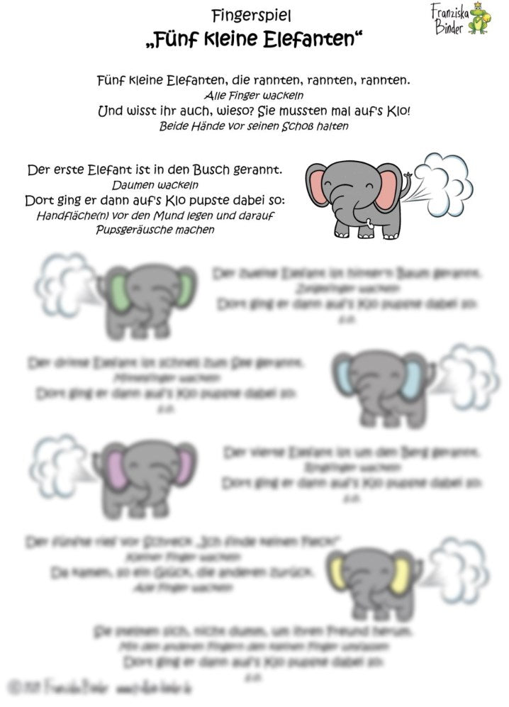 "Fünf kleine Elefanten" - PDF Download