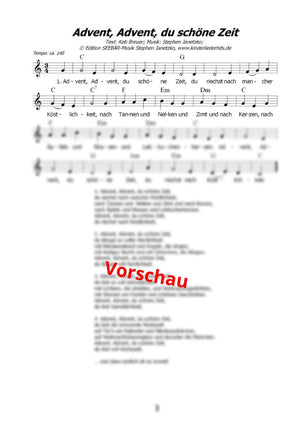 "Advent, Advent, du schöne Zeit" - Noten Download