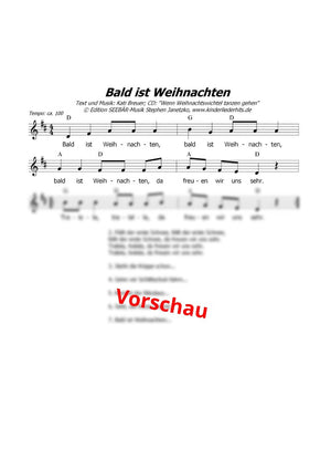 "Bald ist Weihnachten" - Noten Download