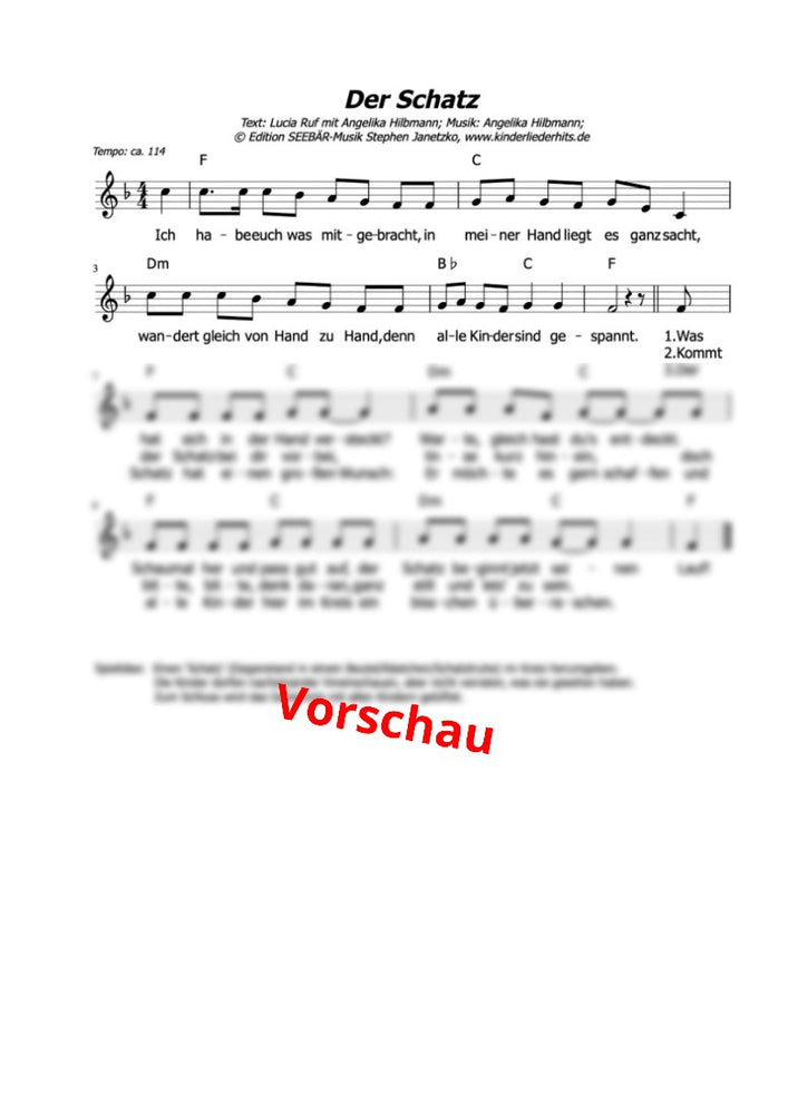 "Der Schatz" - Noten Download