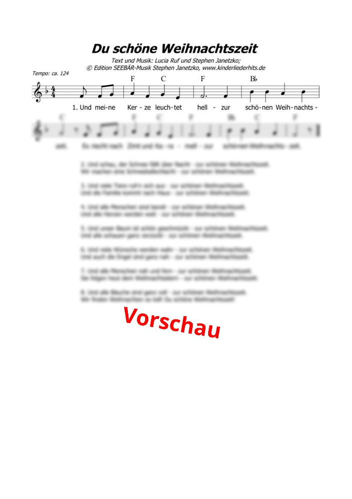 "Du schöne Weihnachtszeit" - Noten Download