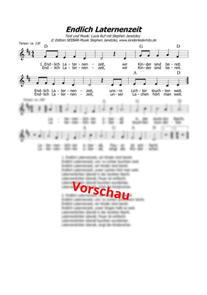 "Endlich Laternenzeit" - Noten Download