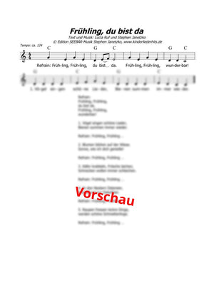 "Frühling, du bist da" - Noten Download