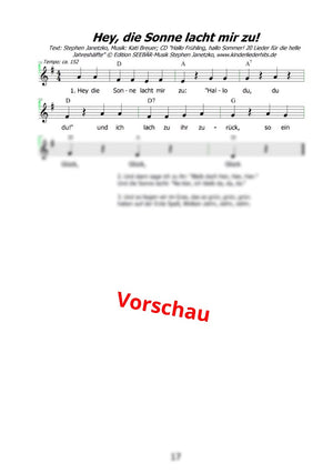 "Hey, die Sonne lacht mir zu" - Noten Download