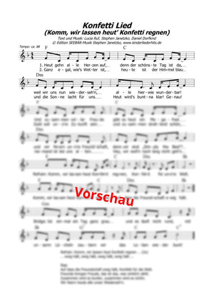 "Konfetti Lied" - Noten Download