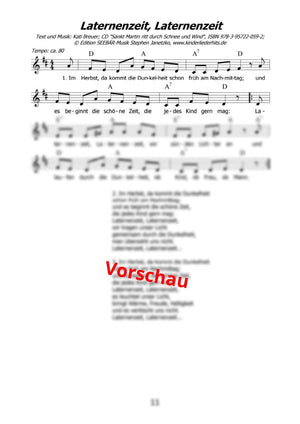 "Laternenzeit, Laternenzeit" - Noten Download