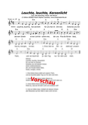 "Leuchte, leuchte, Kerzenlicht" - Noten Download