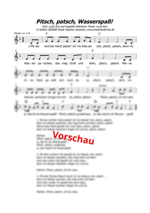 "Plitsch, platsch, Wasserspaß" - Noten Download