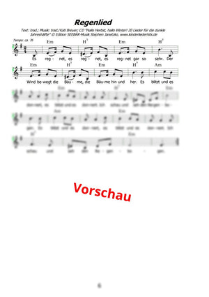 "Regenlied" - Noten Download