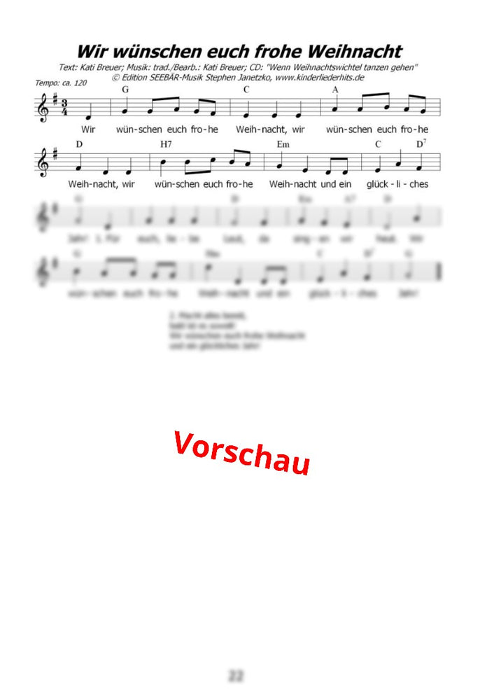 "Wir wünschen euch frohe Weihnacht" - Noten Download