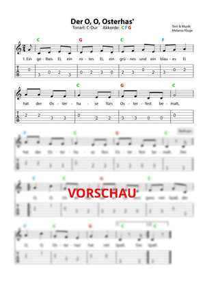 "Der O, O Osterhas" - Noten und Spielanregungen Download