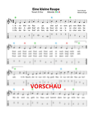 "Eine kleine Raupe" - Noten und Spielanregungen Download