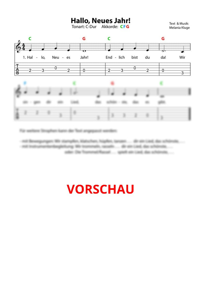 "Hallo, Neues Jahr!" - Noten und Spielanregungen Download