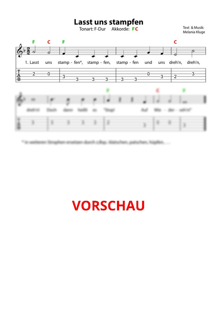 "Lasst uns stampfen" - Noten und Spielanregungen Download