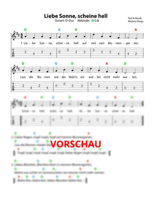 "Liebe Sonne scheine hell" - Noten und Spielanregungen Download
