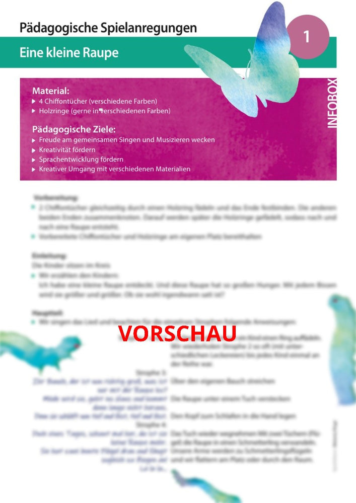"Eine kleine Raupe" - Noten und Spielanregungen Download