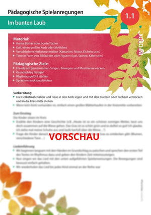 "Im bunten Laub" - Noten und Spielanregungen Download