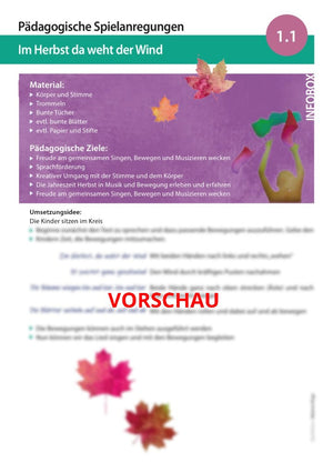 "Im Herbst da weht der Wind" - Noten und Spielanregungen Download
