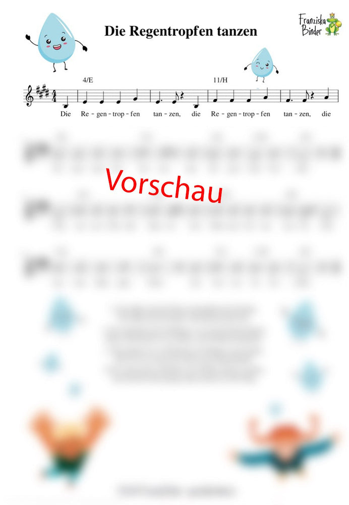 "Die Regentropfen tanzen" - Noten Download