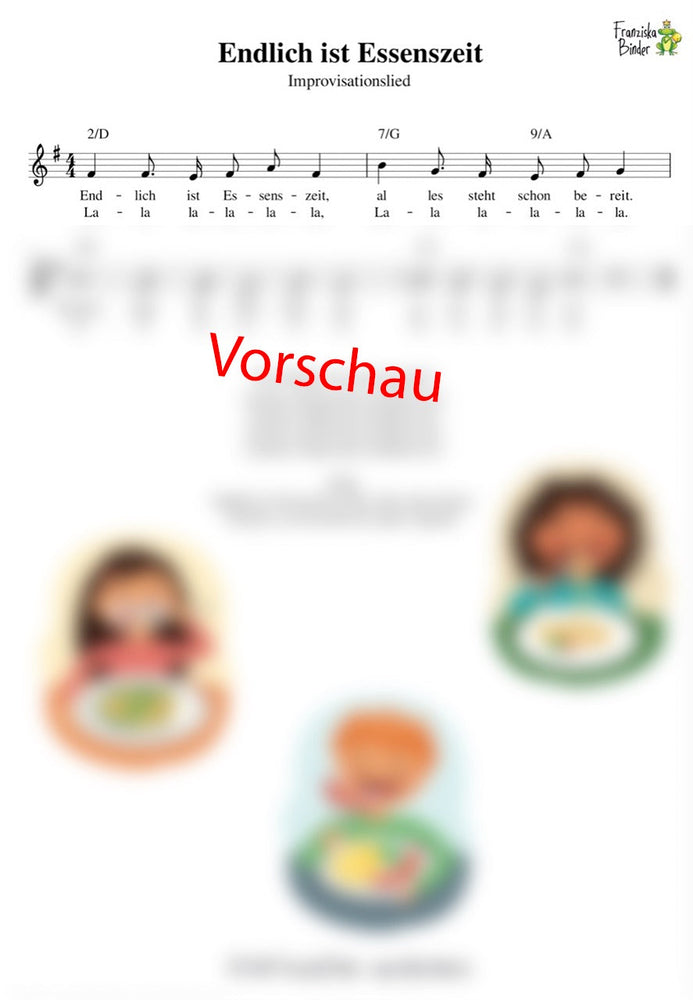 "Endlich ist Essenszeit" - Noten Download