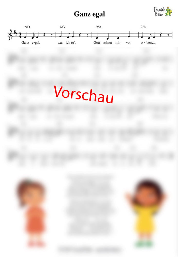 "Ganz egal" - Noten Download
