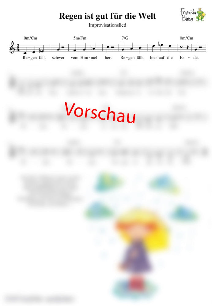 "Regen ist gut für die Welt" - Noten Download