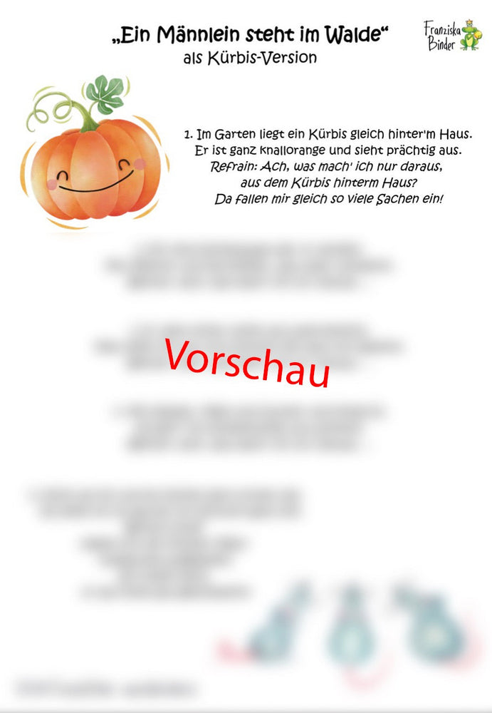"Ein Männlein steht im Walde als Kürbis-Edition" - PDF Download