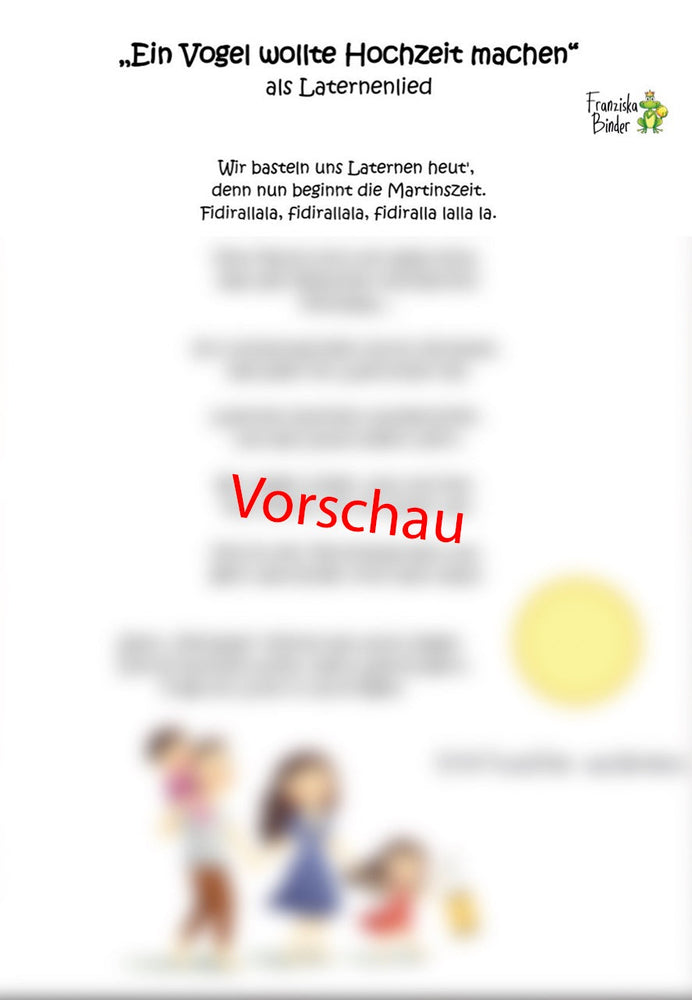 "Ein Vogel wollte Hochzeit machen als Laternenlied" - PDF Download