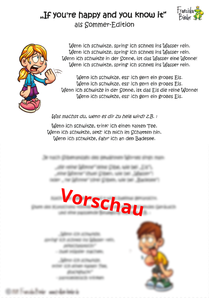 hey kleiner fratz auf dem kinderrad text If you're happy and you know it als Sommer-Edition"