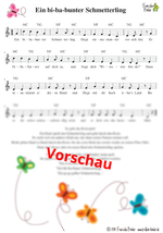 "Ein bi-ba-bunter Schmetterling" - Noten Download