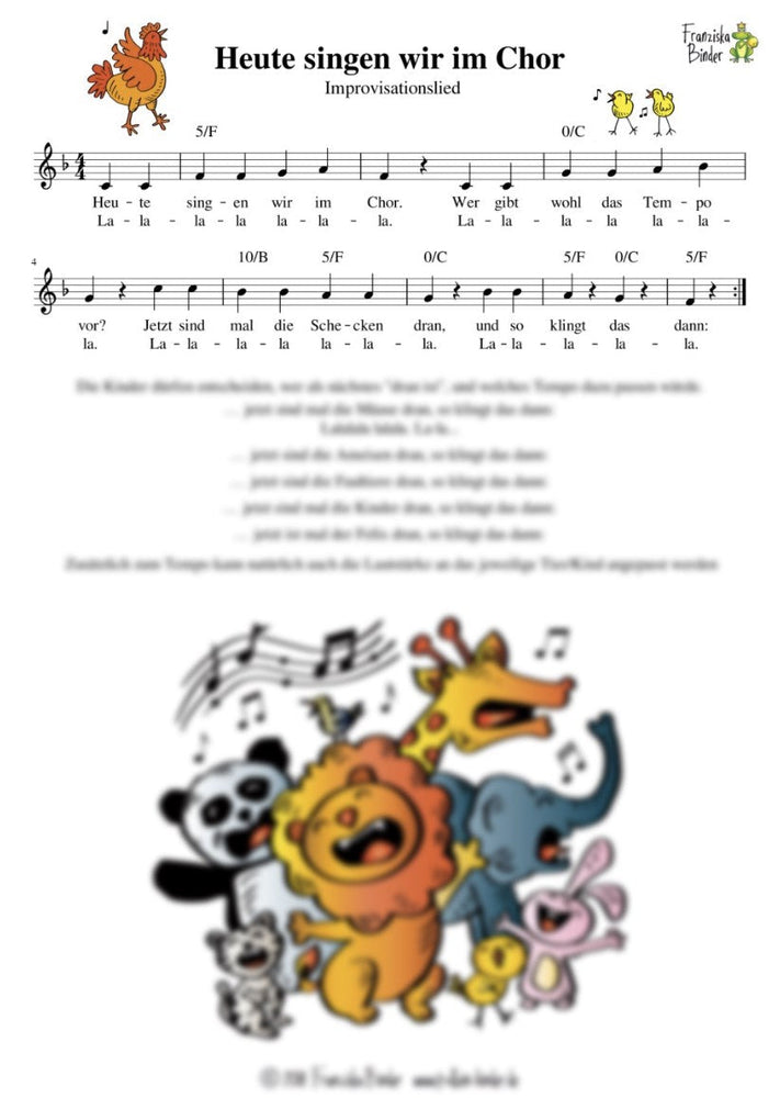 "Heute singen wir im Chor" - Noten Download