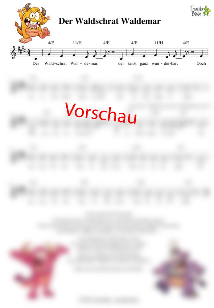 "Der Waldschrat Waldemar" - Noten Download