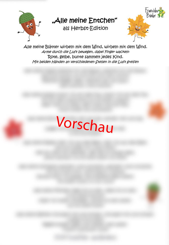"Alle meine Entchen als Herbst-Edition" - PDF Download