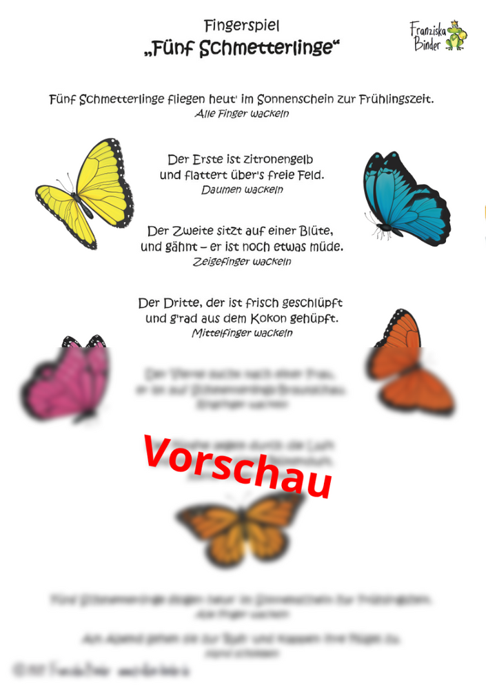 "Fünf Schmetterlinge" - PDF Download