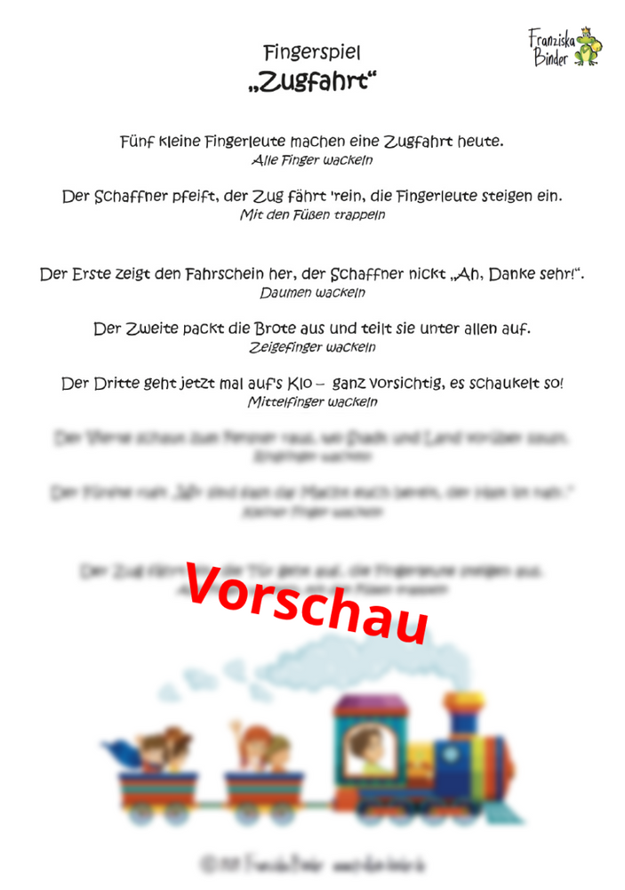 "Zugfahrt" - PDF Download