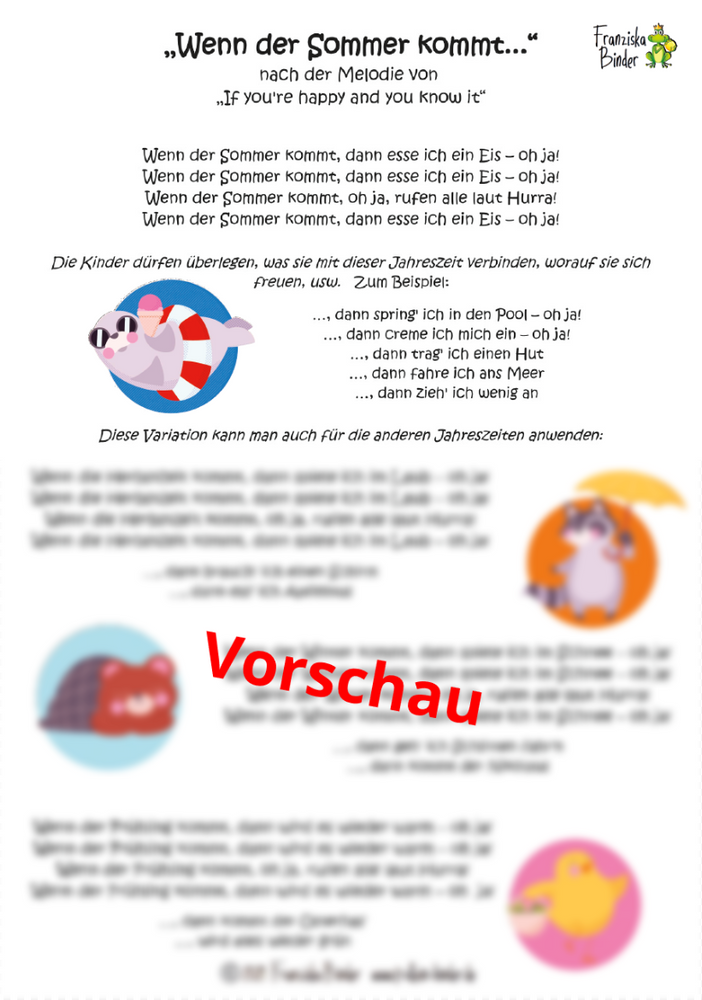 "If you're happy and you know it als Wenn der Sommer kommt" - PDF Download