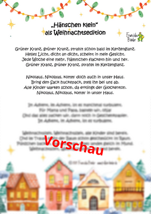 "Hänschen klein als Weihnachts-Edition" - PDF Download
