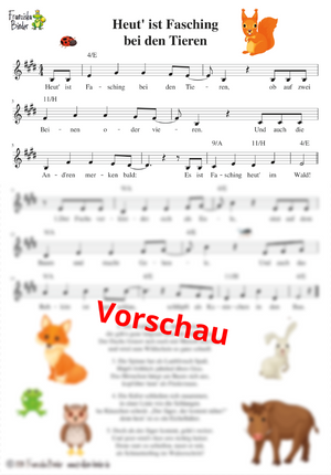 "Heut' ist Fasching bei den Tieren" - Noten Download