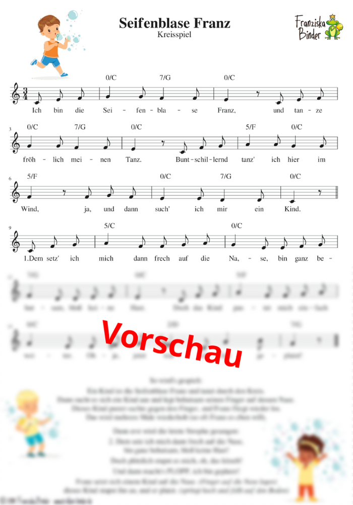 "Seifenblase Franz" - Noten Download
