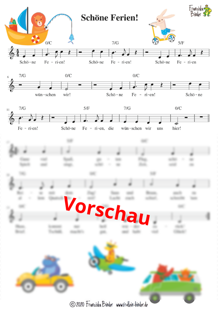 "Schöne Ferien!" - Noten Download